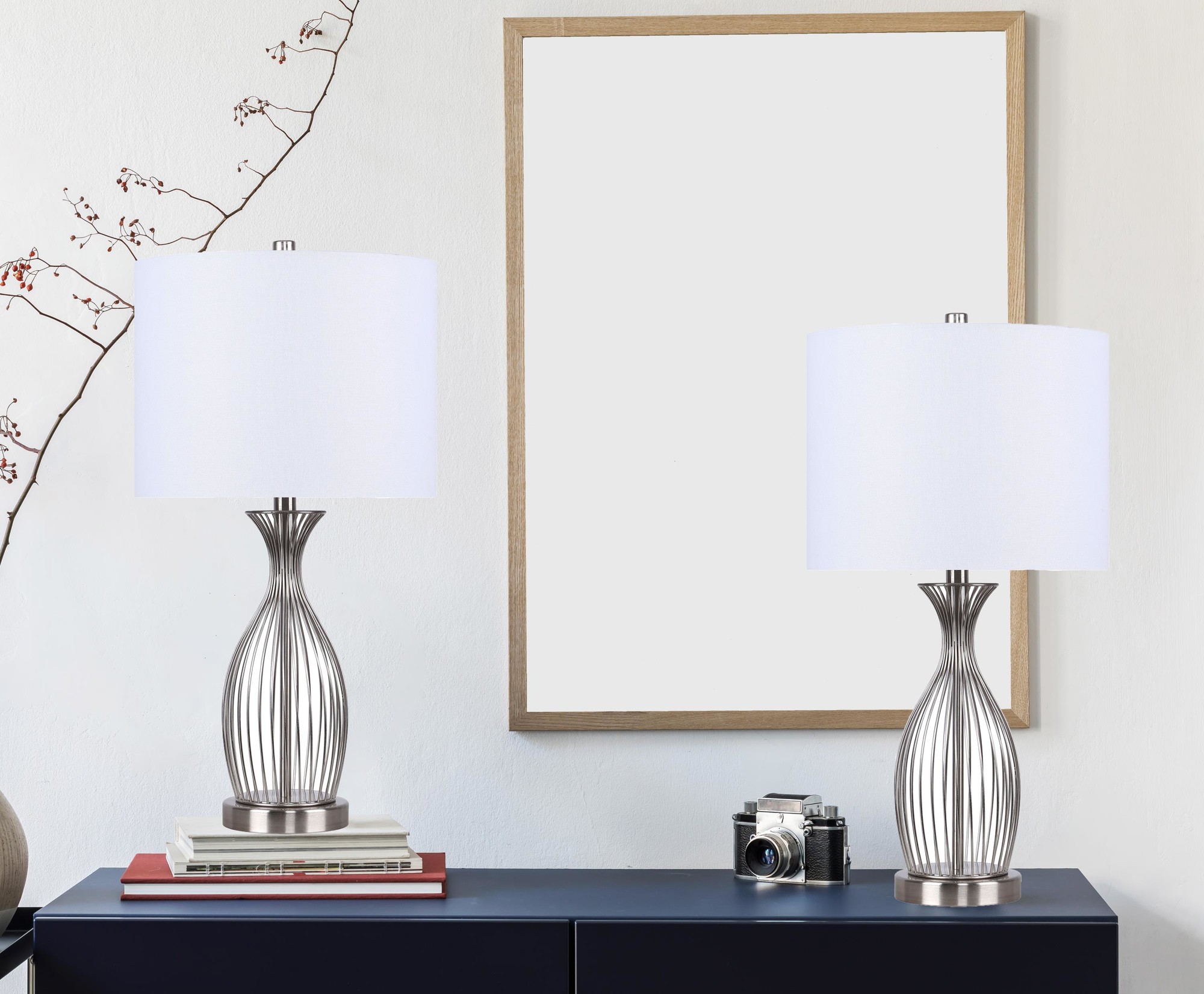 Cinched Canary 25.5" Metal Table Lamp - Set Of 2
